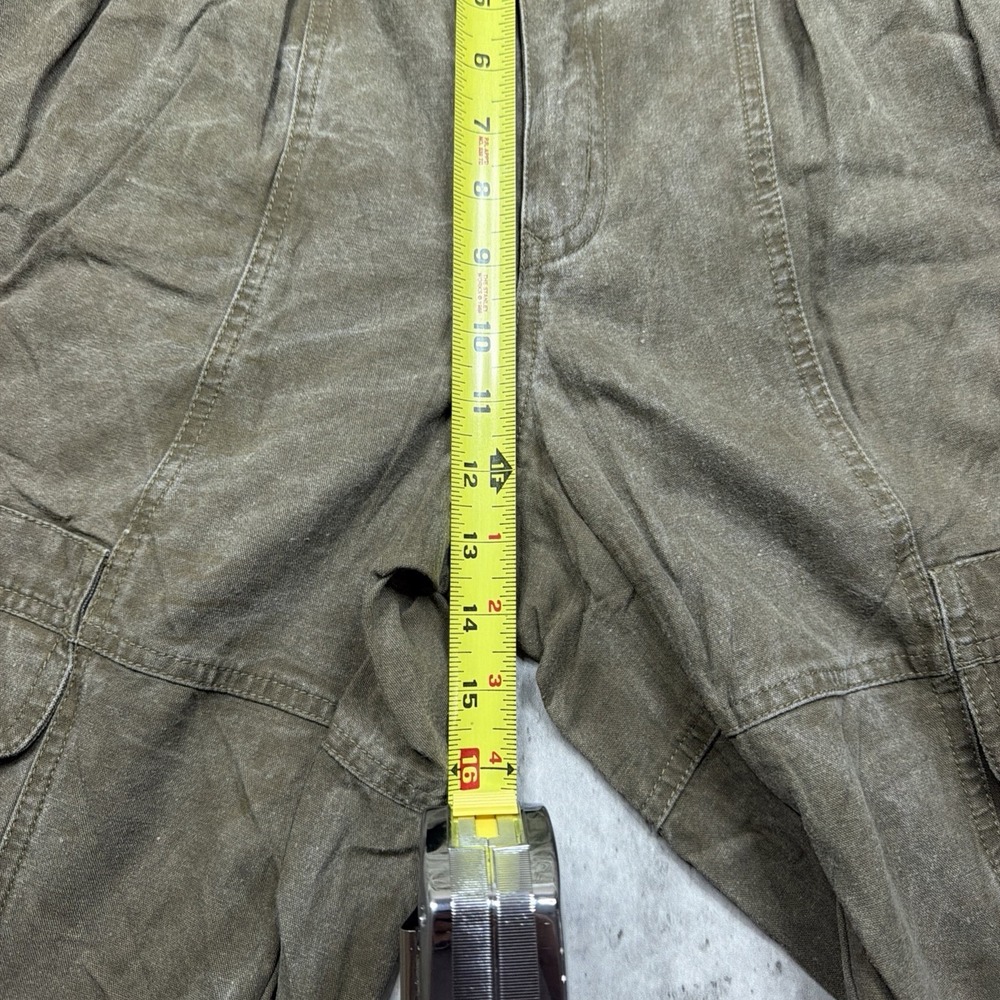 VTG Bugle Boy Pleated Cargo Pants Fits 32 Baggy 80s Brown Carpenter Jeans Khakis - Picture 5 of 10